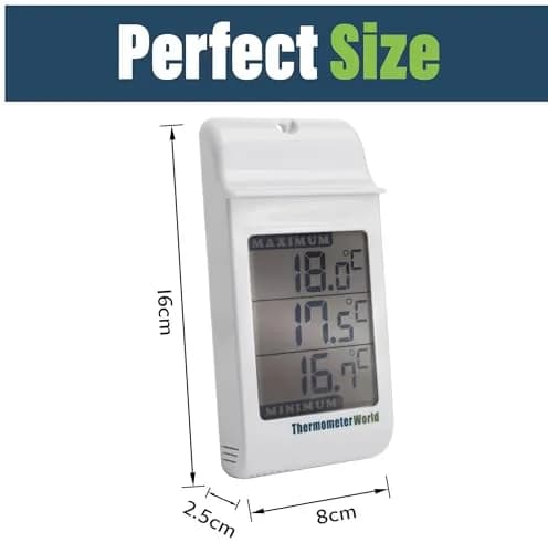 Thermometer World Digital Max Min Greenhouse Thermometer 180mm (7.1in) | Monitors Max & Min Temps for Gardens & Greenhouses thumbnail 2