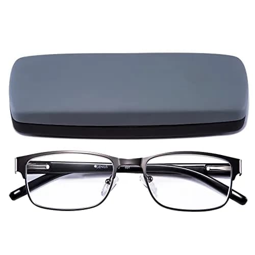 EYEGUARD Metal Deluxe Rectangular Reading Glasses 4.00 Diopters | Professional Look for Men thumbnail 7