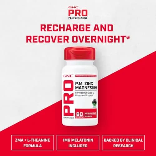 GNC Pro Performance Zinc Magnesium Tablets | 60 Count (180g) | Supports Sleep & Hormone Levels thumbnail 2