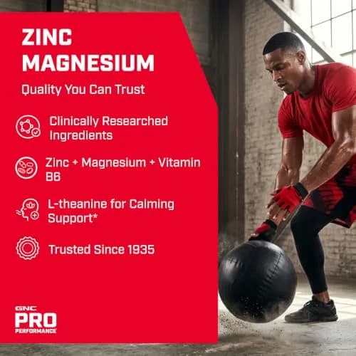 GNC Pro Performance Zinc Magnesium Tablets | 60 Count (180g) | Supports Sleep & Hormone Levels thumbnail 3