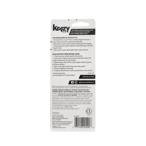 Krazy Glue Max Bond Gel EZ Squeeze 4 g (0.14 Oz) | Extra-Strong Superglue for Multiple Surfaces thumbnail 4