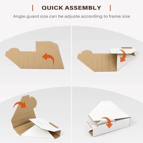 Golden State Art Adjustable Cardboard Corner Edge Protectors 100 Pack | Reusable Impact-Resistant Frame Protectors thumbnail 4