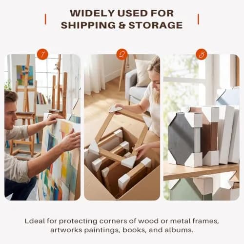 Golden State Art Adjustable Cardboard Corner Edge Protectors 100 Pack | Reusable Impact-Resistant Frame Protectors thumbnail 7