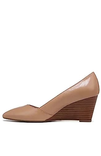 Franco Sarto Women's Frankie Pump, Cool Taupe Leather, 7 M | 2.5 inch wedge heel, slip-on style, eco-friendly lining thumbnail 2