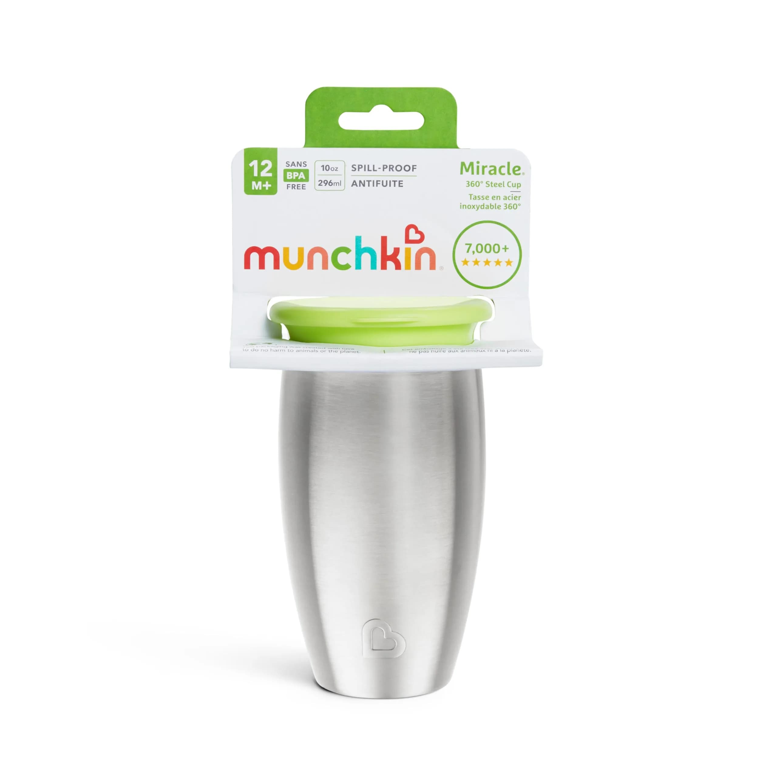 Munchkin Stainless Steel Miracle 360 Sippy Cup 296ml (10 Ounce) | Spill Proof & Insulated for Toddlers 12+ Months - view 6