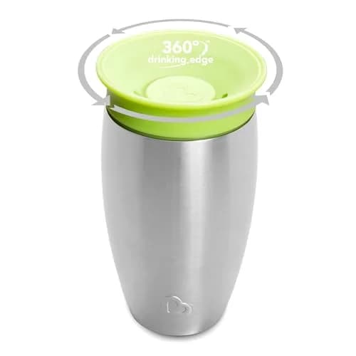 Munchkin Stainless Steel Miracle 360 Sippy Cup 296ml (10 Ounce) | Spill Proof & Insulated for Toddlers 12+ Months thumbnail 2