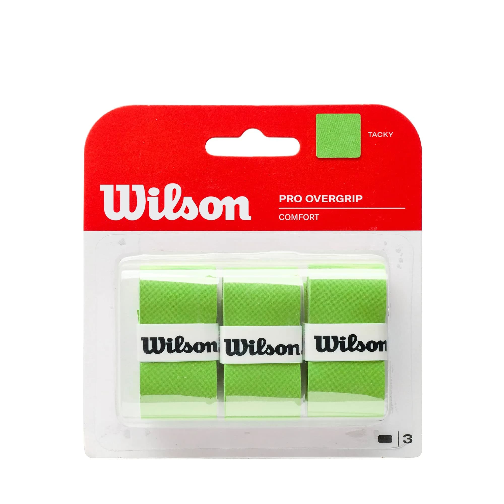 WILSON Sensation Pro Tennis Racquet Over Grip - Vibrant Green | Pack of 3 - main product image