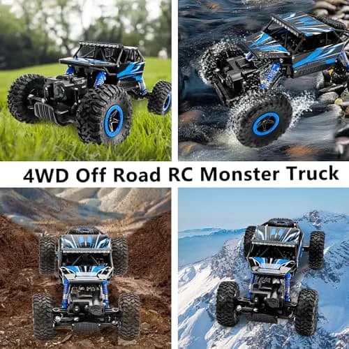 Cheerwing Rock Crawler 1:18 Scale 4WD Remote Control Car 270mm x 160mm x 130mm | Off-Road RC Monster Truck with 2 Batteries thumbnail 4