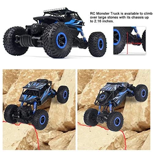 Cheerwing Rock Crawler 1:18 Scale 4WD Remote Control Car 270mm x 160mm x 130mm | Off-Road RC Monster Truck with 2 Batteries thumbnail 5