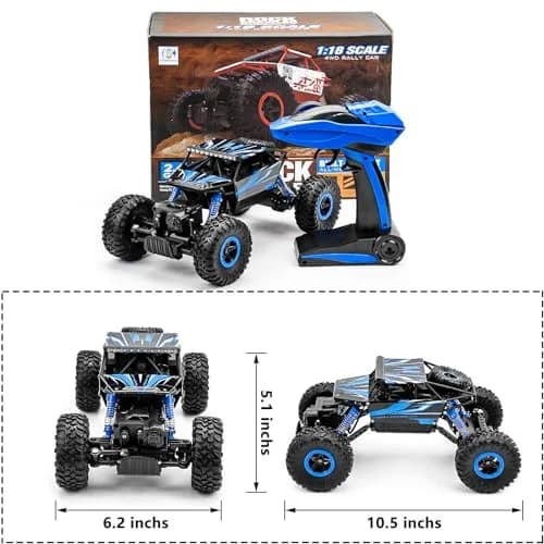 Cheerwing Rock Crawler 1:18 Scale 4WD Remote Control Car 270mm x 160mm x 130mm | Off-Road RC Monster Truck with 2 Batteries thumbnail 7