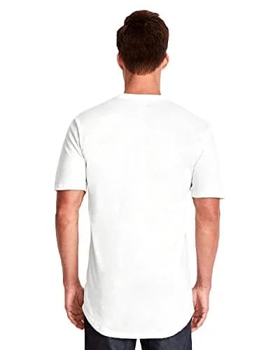The Next Level Men's Cotton Long Body Crew M WHITE | Classic Casual Fit, 100% Cotton, Short Sleeve, Heather Grey 90/10, Curved Hem thumbnail 1