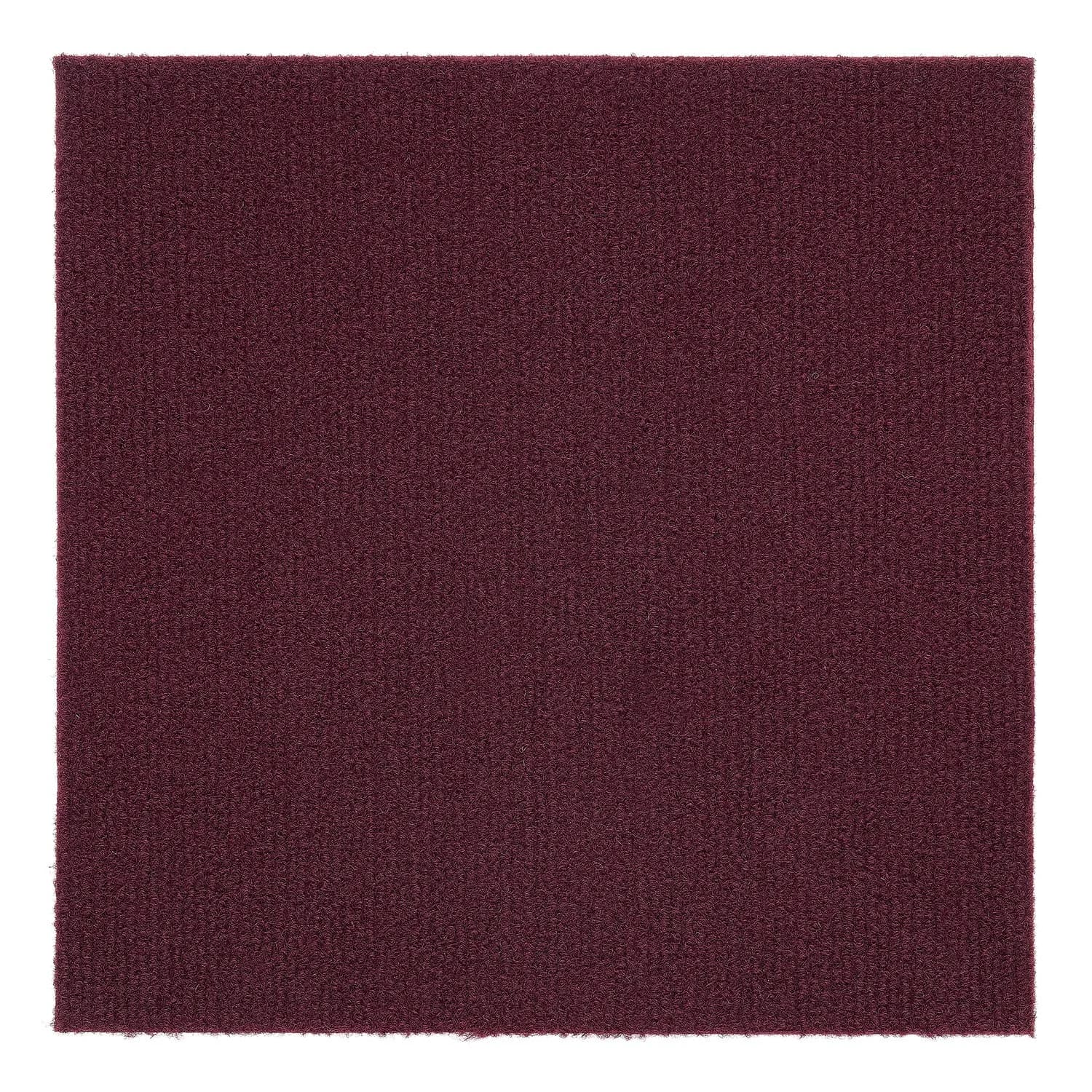 Nexus Peel & Stick Carpet Tiles 12x12 Inch (30x30 cm) Tan | 12 Sq Ft Coverage Pack — Burgundy