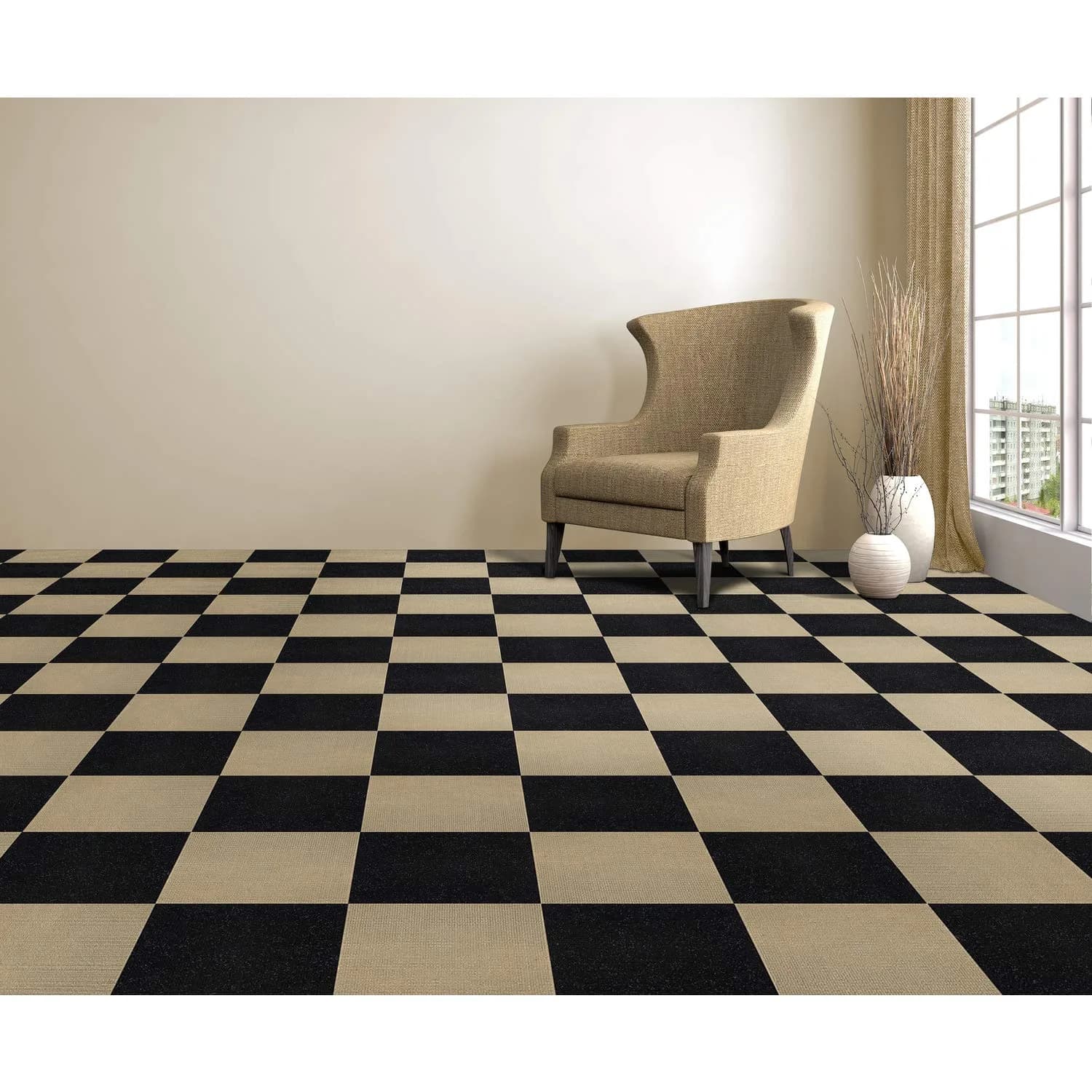 Achim Nexus Burgundy 12x12 Self Adhesive Carpet Floor Tile 12 Tiles (12 sq ft) | Easy DIY Installation for Home & Office - view 5