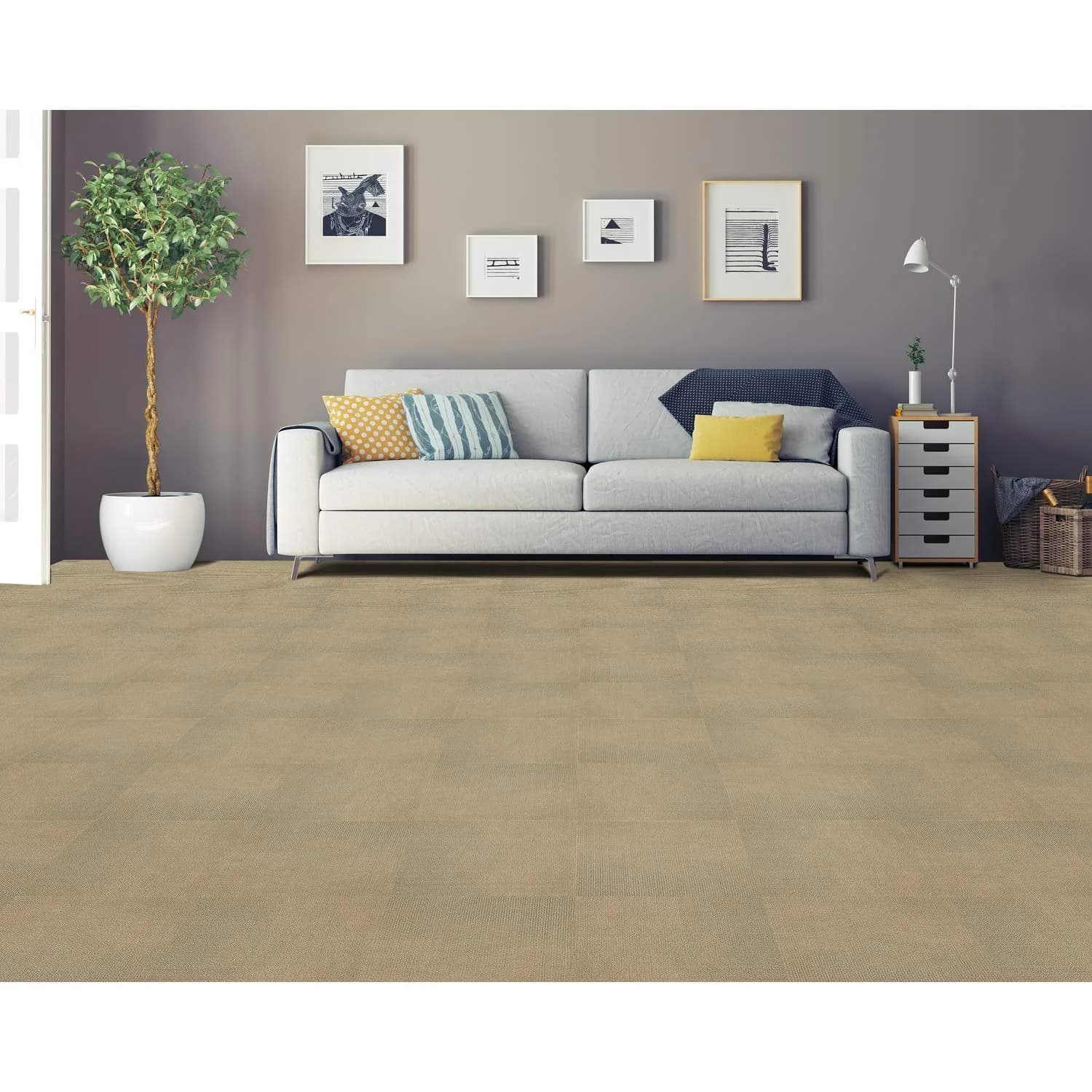 Achim Nexus Burgundy 12x12 Self Adhesive Carpet Floor Tile 12 Tiles (12 sq ft) | Easy DIY Installation for Home & Office - view 2