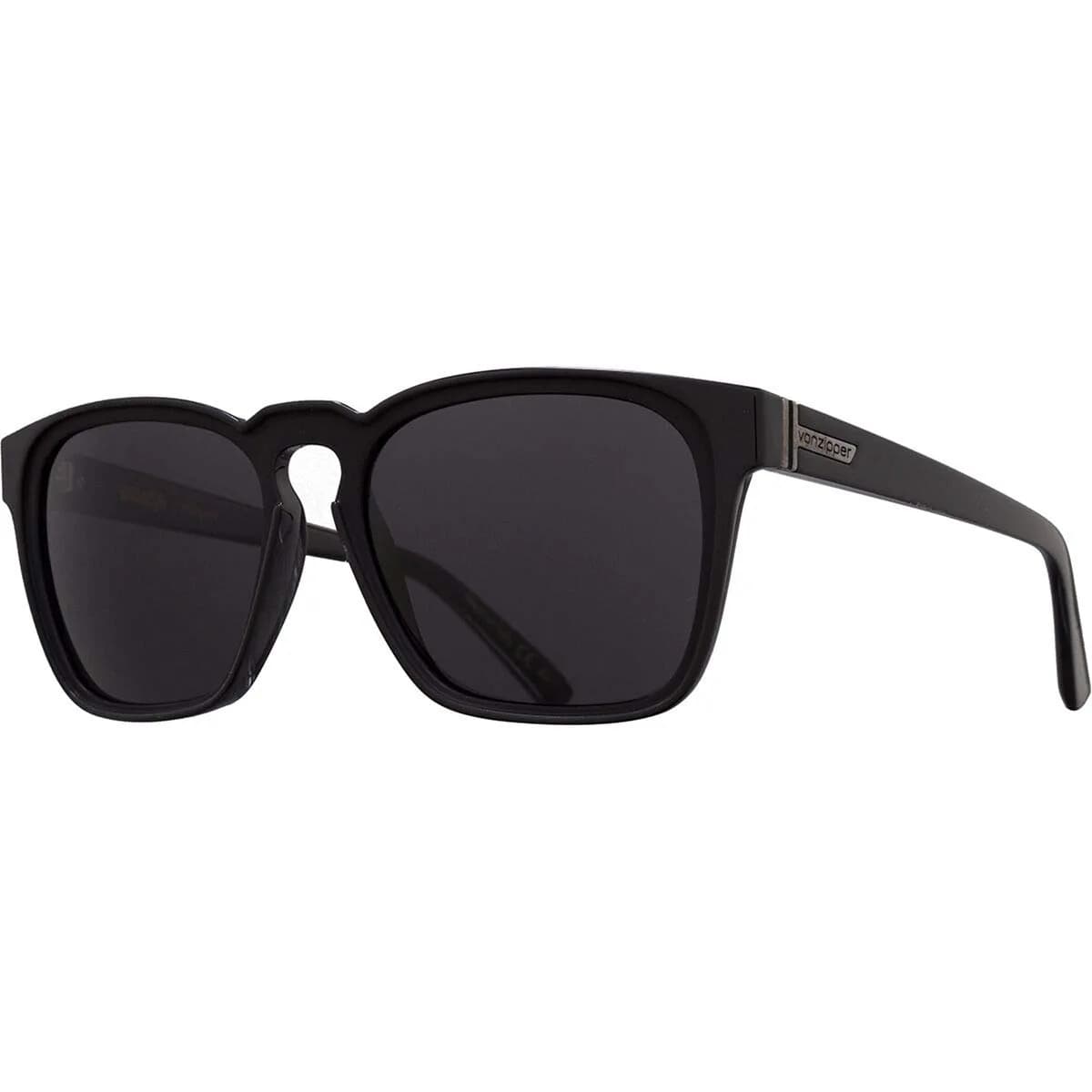 VonZipper Levee Sunglasses Black Gloss Frame / Wildlife Vintage Grey Polarized Lenses | Impact-Resistant Italy-Made