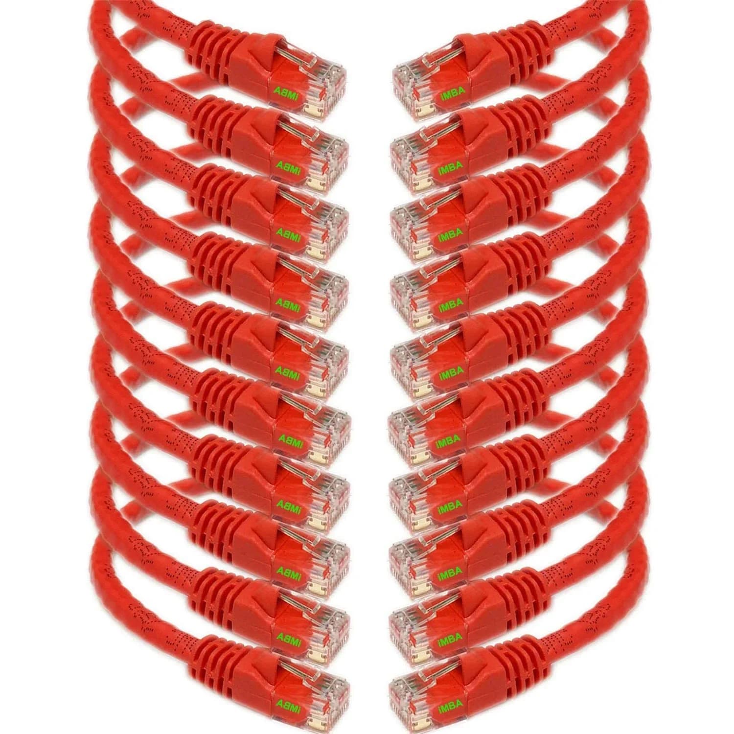 iMBAPrice Cat6 Ethernet Patch Cable 6 Inch Red 10-Pack | 10Gbps 550MHz Pure Copper - main product image
