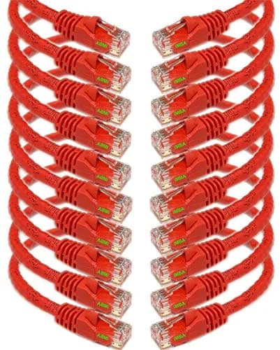 iMBAPrice Cat6 Ethernet Patch Cable 6 Inch Red 10-Pack | 10Gbps 550MHz Pure Copper thumbnail 1