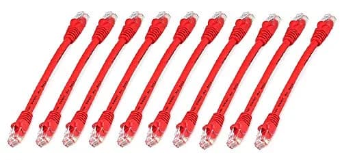 iMBAPrice Cat6 Ethernet Patch Cable 6 Inch Red 10-Pack | 10Gbps 550MHz Pure Copper thumbnail 2
