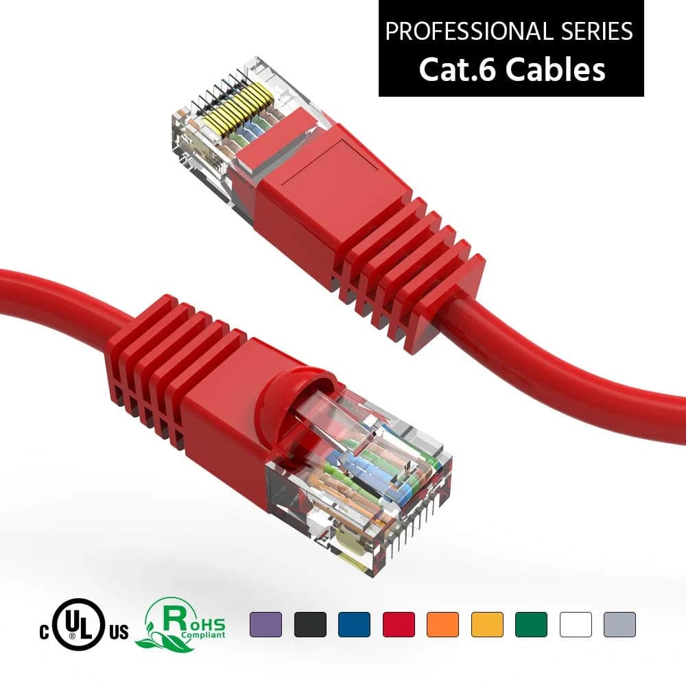 iMBAPrice Cat6 Ethernet Patch Cable 6 Inch Red 10-Pack | 10Gbps 550MHz Pure Copper - view 3