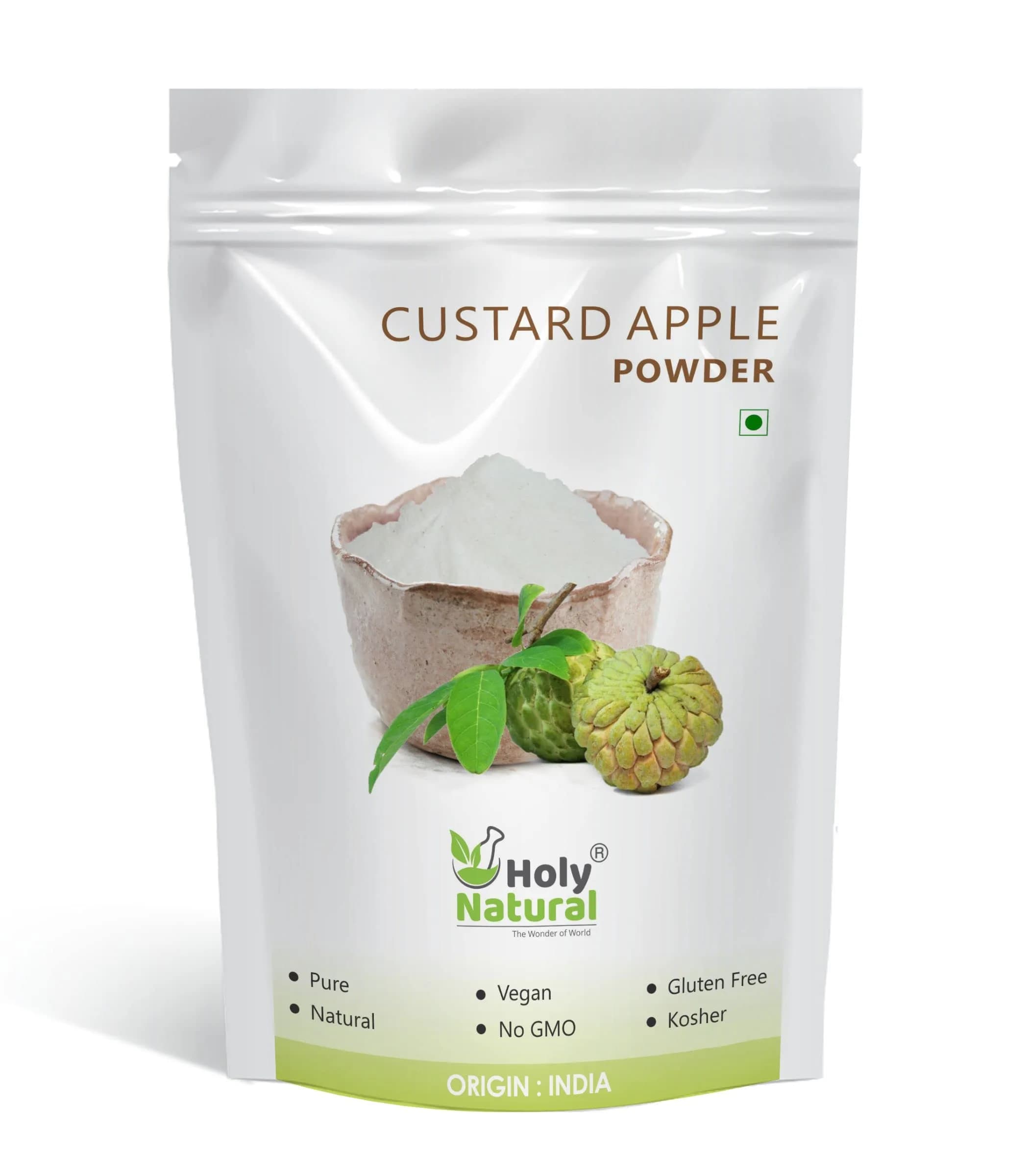 Holy Natural Custard Apple Powder 200g (7.05 Oz) | Organic Fruit Powder for Baking & Smoothies - main product image