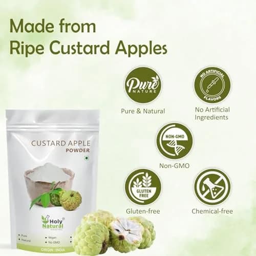 Holy Natural Custard Apple Powder 200g (7.05 Oz) | Organic Fruit Powder for Baking & Smoothies thumbnail 5