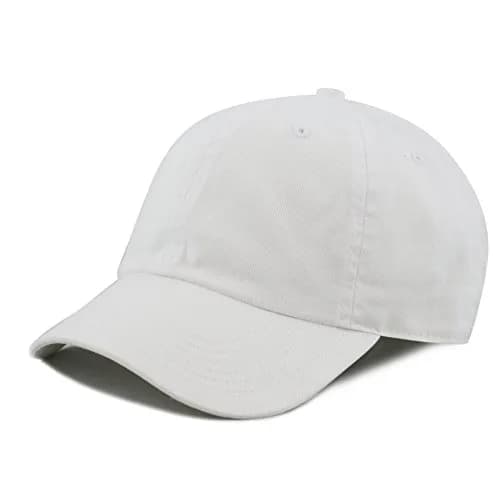 The Hat Depot Kids Washed Low Profile Cotton Baseball Cap | White, 2-5 Years thumbnail 1
