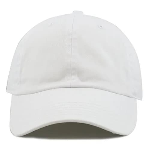 The Hat Depot Kids Washed Low Profile Cotton Baseball Cap | White, 2-5 Years thumbnail 3