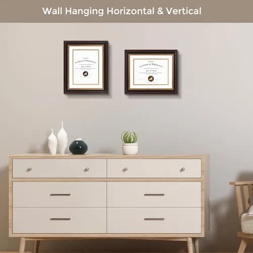 Golden State Art 8x10 Frame White Over Gold Double Mat for 6x8 Diploma | Elegant Wall & Tabletop Display thumbnail 4