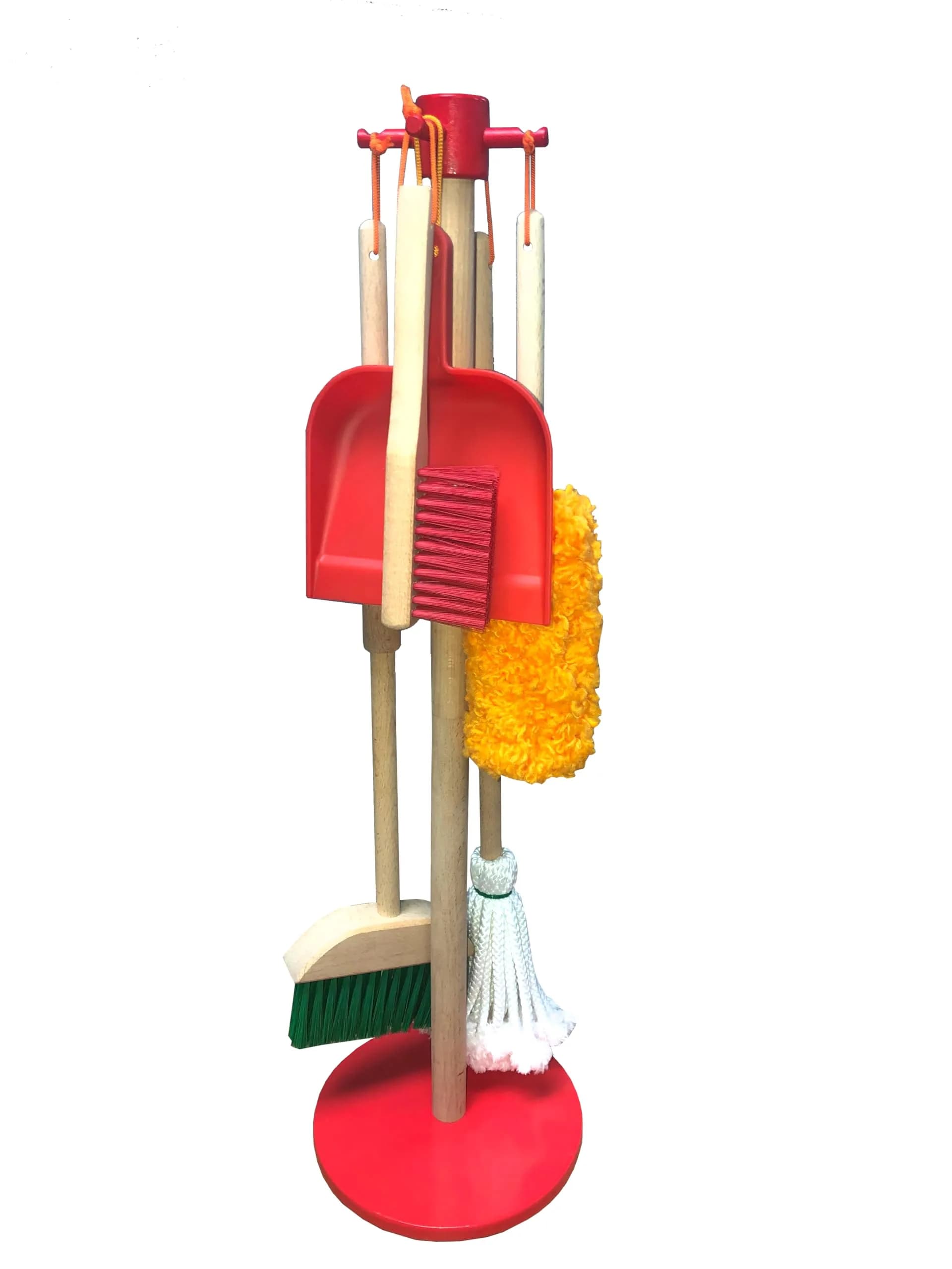 G & F Products Kids Wooden Cleaning Set 6 Pieces | Pretend-Play Housekeeping Toy for Toddlers & Kids, Multicolor