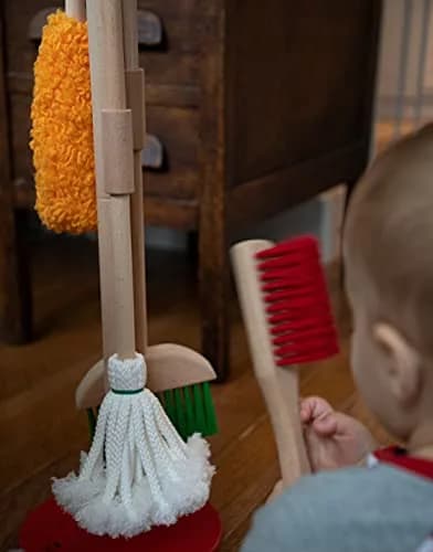G & F Products Kids Wooden Cleaning Set 6 Pieces | Pretend-Play Housekeeping Toy for Toddlers & Kids, Multicolor thumbnail 4