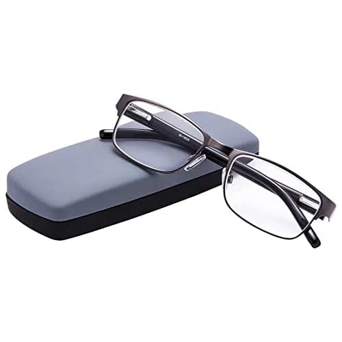 EYEGUARD Metal Deluxe Rectangular Reading Glasses 1.75 Diopters | Professional Look for Men thumbnail 1