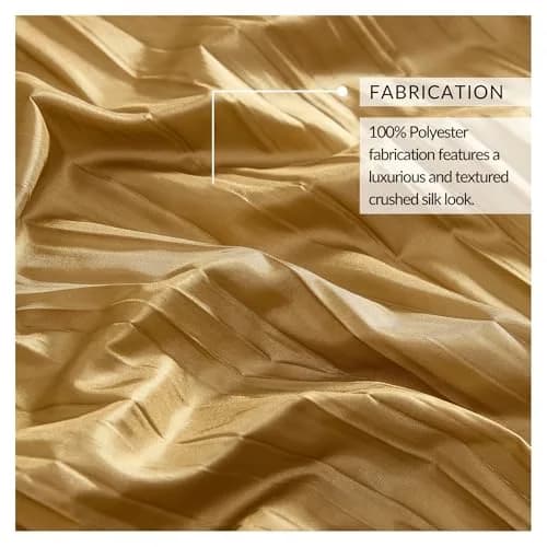 Threadmade Athena Faux Silk Window Curtain and Scarf Set, Gold - 52" W x 95" L | Elegant Drapery for Home thumbnail 6