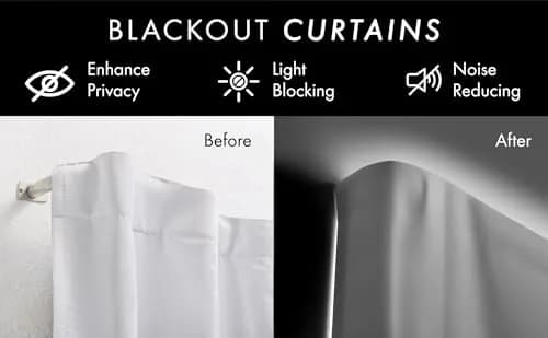 MERIVILLE 1-Inch Diameter Wrap Around Blackout Curtain Rod, 28-48 Inch | Energy Saving & Durable Metal Design thumbnail 4