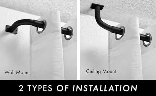 MERIVILLE 1-Inch Diameter Wrap Around Blackout Curtain Rod, 28-48 Inch | Energy Saving & Durable Metal Design thumbnail 5