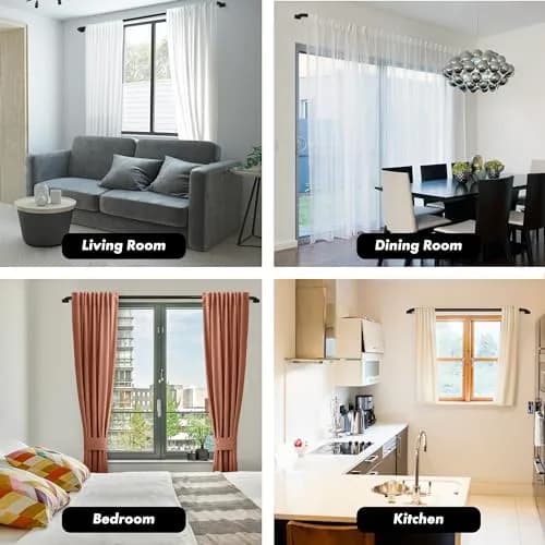 MERIVILLE 1-Inch Diameter Wrap Around Blackout Curtain Rod, 28-48 Inch | Energy Saving & Durable Metal Design thumbnail 8
