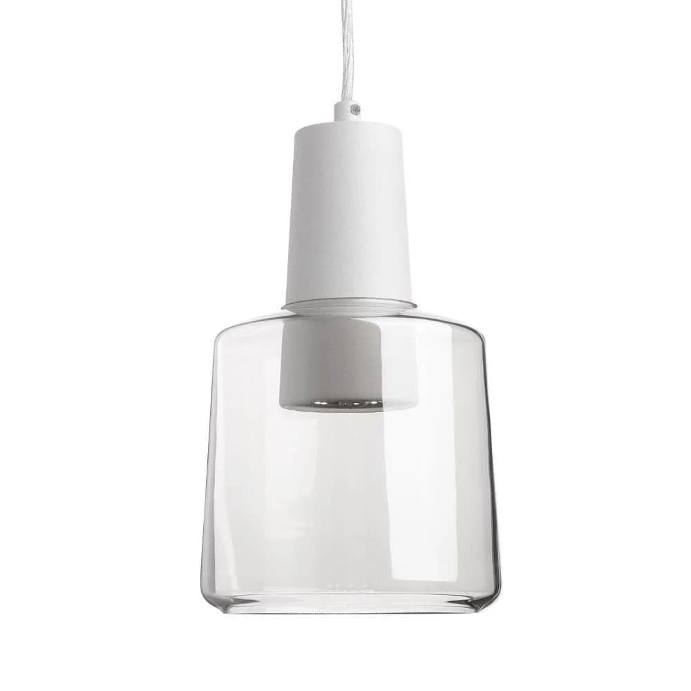 Kuzco Samson 6in 1-Light Pendant Clear Frosted Acrylic | Modern Retro Ceiling Light with Adjustable Suspension