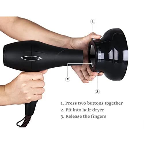 Hairizone Universal Hair Diffuser for Curly & Wavy Hair | 15.7 cm (6.2 in) Diameter, Shiny Black thumbnail 3