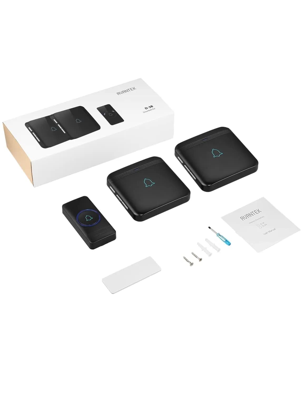 AVANTEK Wireless Doorbell Kit 1300 ft Range, Black | Waterproof Transmitter & 2 Plug-in Receivers - view 7