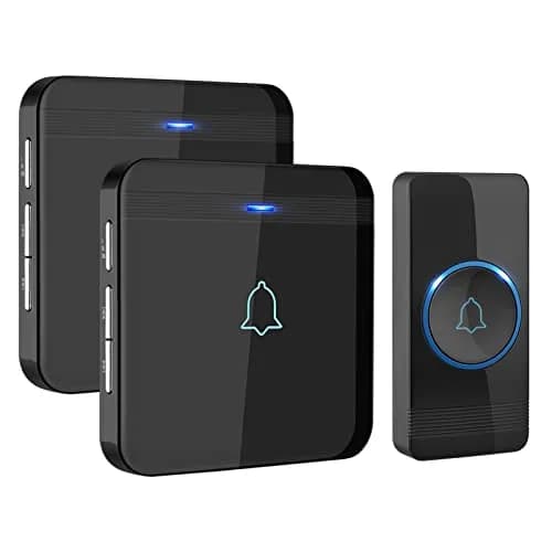 AVANTEK Wireless Doorbell Kit 1300 ft Range, Black | Waterproof Transmitter & 2 Plug-in Receivers thumbnail 1
