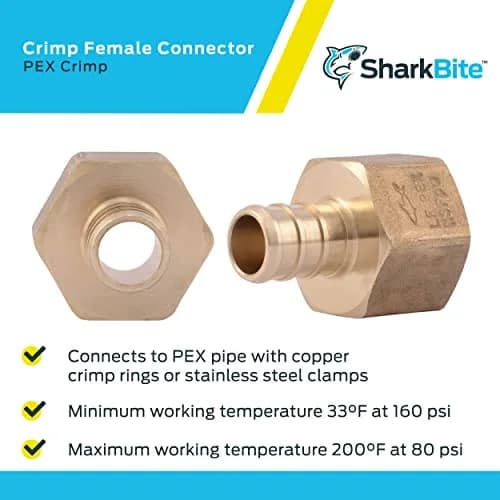 SharkBite 1/2 Inch PEX Crimp x 1/2 Inch FNPT Brass Adapter (5-Pack) | Plumbing Fitting for Potable Water & Hydronic Heating thumbnail 4