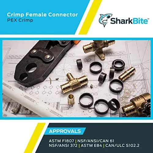 SharkBite 1/2 Inch PEX Crimp x 1/2 Inch FNPT Brass Adapter (5-Pack) | Plumbing Fitting for Potable Water & Hydronic Heating thumbnail 5