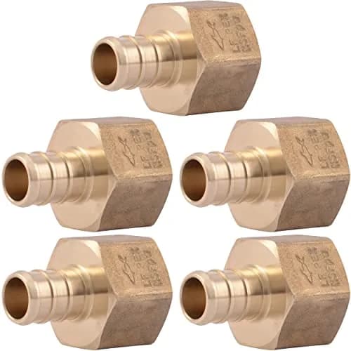 SharkBite 1/2 Inch PEX Crimp x 1/2 Inch FNPT Brass Adapter (5-Pack) | Plumbing Fitting for Potable Water & Hydronic Heating thumbnail 1