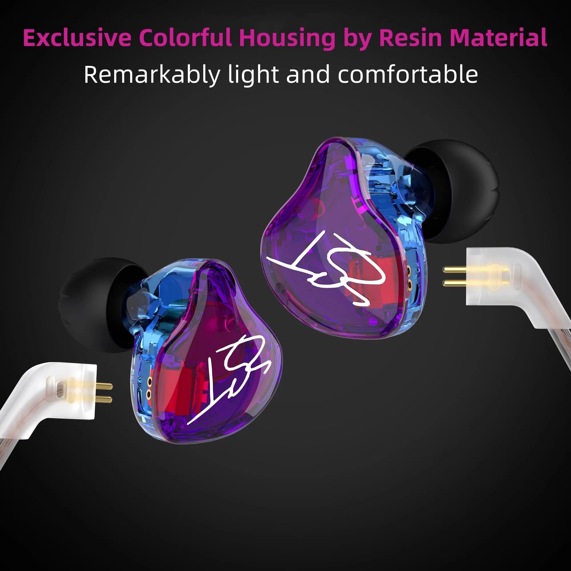 YINYOO KZ-ZST Hybrid In-Ear Monitor Headphones 1BA+1DD 10mm Driver | HiFi Wired Earbuds with Detachable Cable - view 5