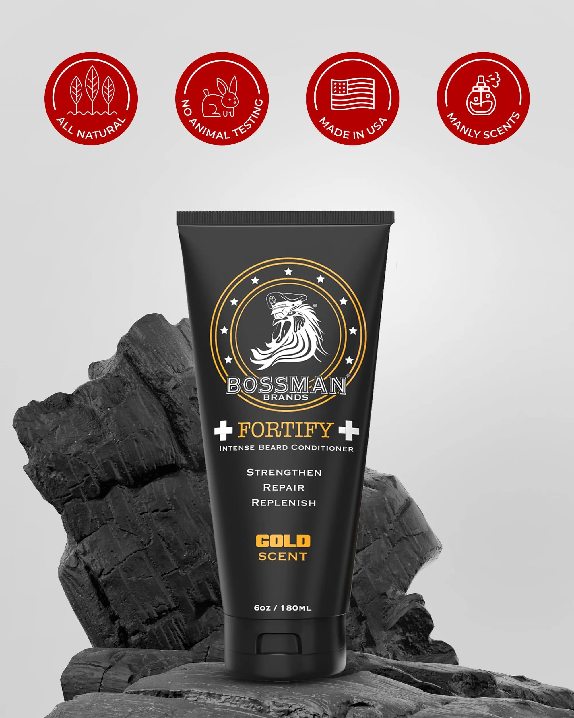 Bossman Fortify Intense Beard Conditioner Gold Scent 177ml (6 Fl Oz) | Deeply Moisturizes & Strengthens Beard - view 6