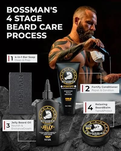 Bossman Fortify Intense Beard Conditioner Gold Scent 177ml (6 Fl Oz) | Deeply Moisturizes & Strengthens Beard thumbnail 7