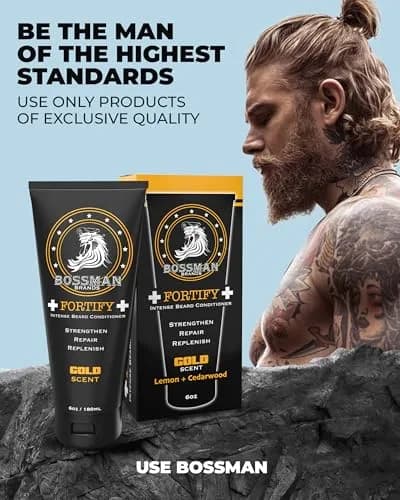 Bossman Fortify Intense Beard Conditioner Gold Scent 177ml (6 Fl Oz) | Deeply Moisturizes & Strengthens Beard thumbnail 8