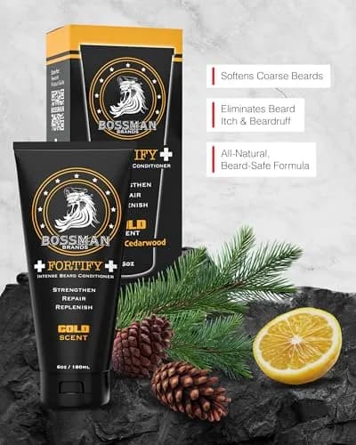 Bossman Fortify Intense Beard Conditioner Gold Scent 177ml (6 Fl Oz) | Deeply Moisturizes & Strengthens Beard thumbnail 2