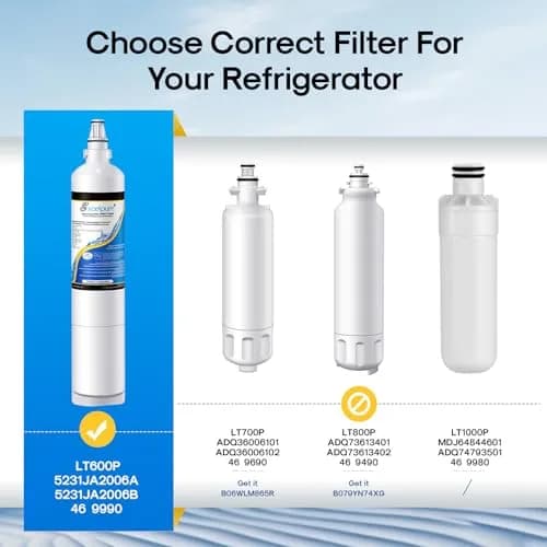 EXCELPURE Water Filter Replacement for LG LT600P | NSF Certified 2 Pack, 0.5 Micron, Removes 99.99% Sediment & Particles thumbnail 2