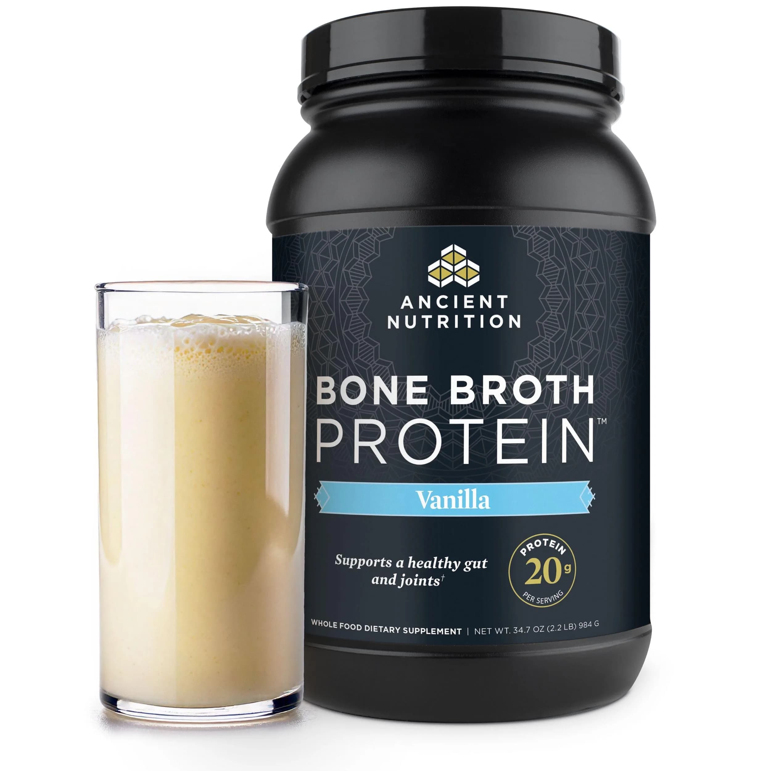 Ancient Nutrition Vanilla Bone Broth Protein Powder | 40 Servings - main product image