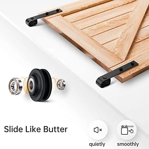 EaseLife 12 FT Sliding Barn Door Hardware Track Kit | Smooth & Quiet, Easy Install (12FT Track Kit for 72" Wide Single Door) thumbnail 3